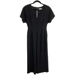 Boden Black Wide Leg Romper Jumpsuit with Pockets Women's US Size 2 Regular
